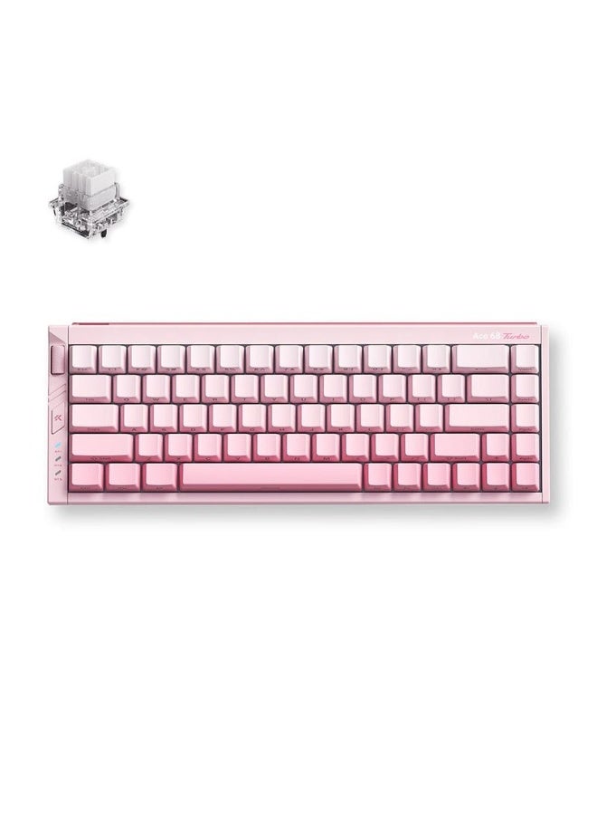 MCHOSE Ace 68 Turbo 65% Full-Aluminum Esports Mechanical Keyboard, Mount Tai Magnetic Switch GT Hall Effect, 16kHz Ultra-Low Latency, South-Facing RGB, Wired USB-C, Peachy Pink | MC-Ace68Turbo-7 - Image 1